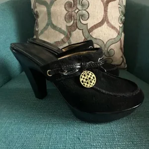 Coach‎ Jodey Signature Black Suede Mules Size 9B