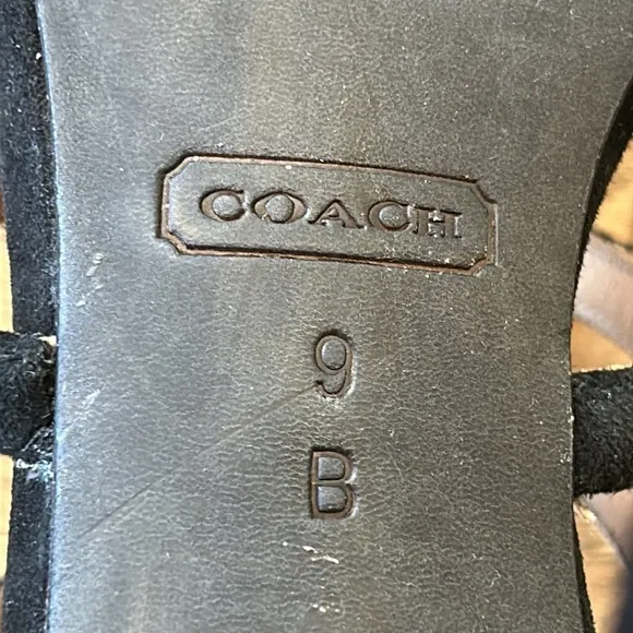 Coach Lavania Strappy Suede Leather Heels Black Women's Size 9