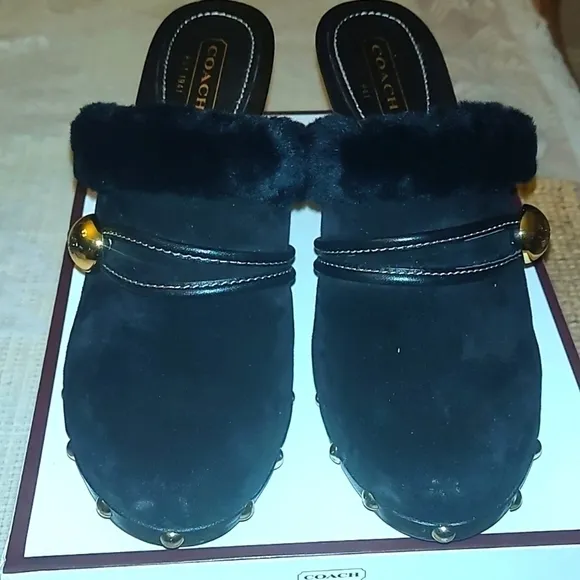 Coach Platform Ivanka Suede Mules Size 8