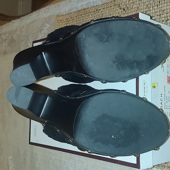 Coach Platform Ivanka Suede Mules Size 8