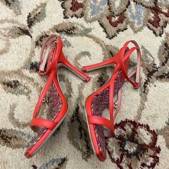 Coach red orange sandal style heels Size 7.5