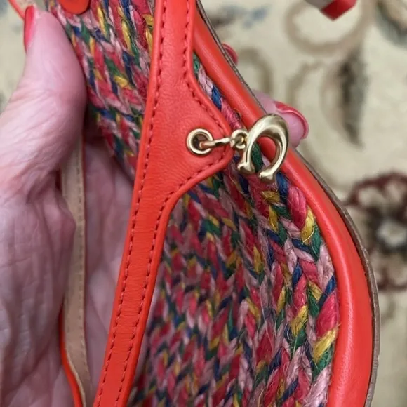 Coach red orange sandal style heels Size 7.5