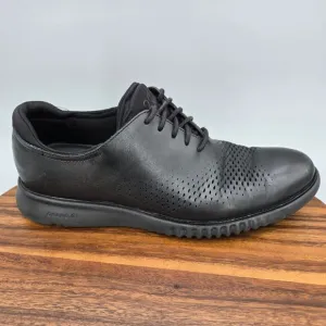 Cole Haan 2.Zerogrand Oxfords Mens 10.5M Black Leather Laser Wingtip Dress Shoes