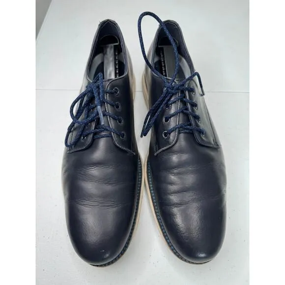 Cole Haan C22766 Mens Dark Blue Leather Grand OS Plain Toe Oxfords, Size 12