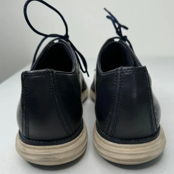 Cole Haan C22766 Mens Dark Blue Leather Grand OS Plain Toe Oxfords, Size 12