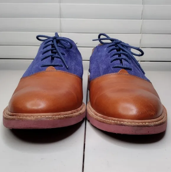 Cole Haan Christy Wedge Men's Suede Leather Two-Tone Oxfords Dress Shoes Sz 13
