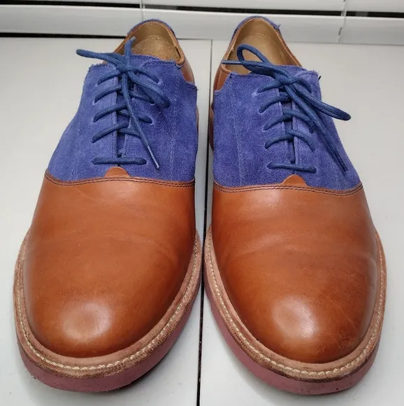Cole Haan Christy Wedge Men's Suede Leather Two-Tone Oxfords Dress Shoes Sz 13