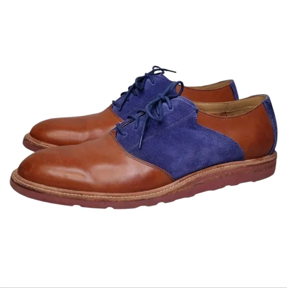 Cole Haan Christy Wedge Men's Suede Leather Two-Tone Oxfords Dress Shoes Sz 13