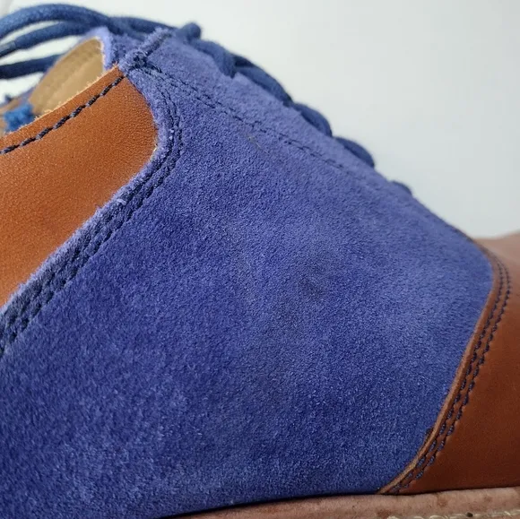 Cole Haan Christy Wedge Men's Suede Leather Two-Tone Oxfords Dress Shoes Sz 13