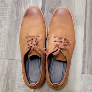 Cole Haan Grand 360 Tan Leather Suede Oxfords with Lace-Up Design