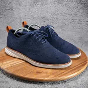 Cole Haan GrandEvolution Marine Blue Knit Oxfords Dress Shoes C32153 Sz 10 M