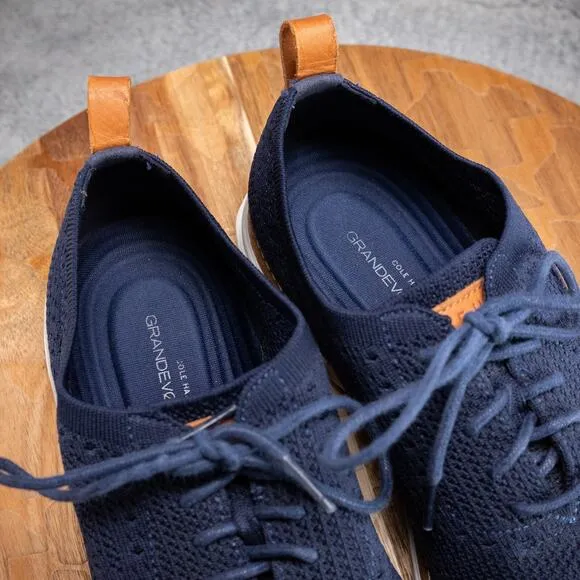 Cole Haan GrandEvolution Marine Blue Knit Oxfords Dress Shoes C32153 Sz 10 M