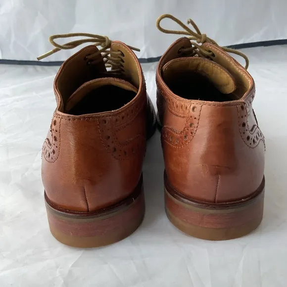 Cole Haan Grand.OS Cambridge Brown Leather Medallion Wingtip Dress Shoes 8M