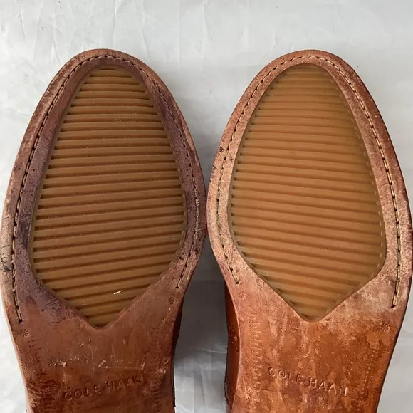 Cole Haan Grand.OS Cambridge Brown Leather Medallion Wingtip Dress Shoes 8M