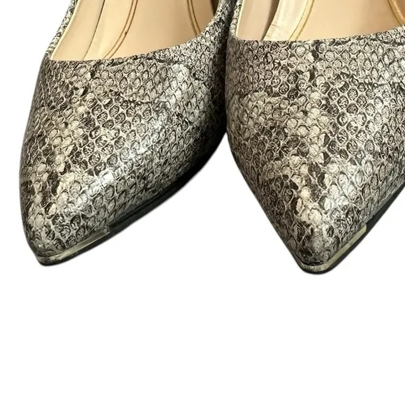 Cole Haan GrandSeries White Grey Black Snakeskin Leather Pumps Heels - Size 7.5B