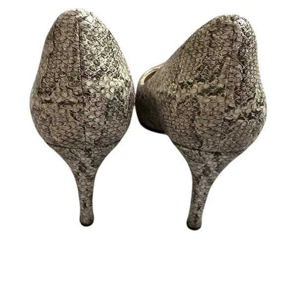 Cole Haan GrandSeries White Grey Black Snakeskin Leather Pumps Heels - Size 7.5B