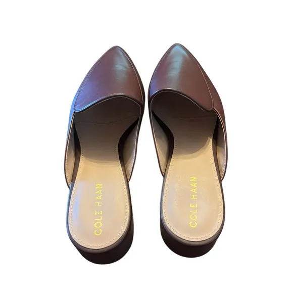 Cole Haan Leather Piper Pointed Toe Mules NEW Size 9.5