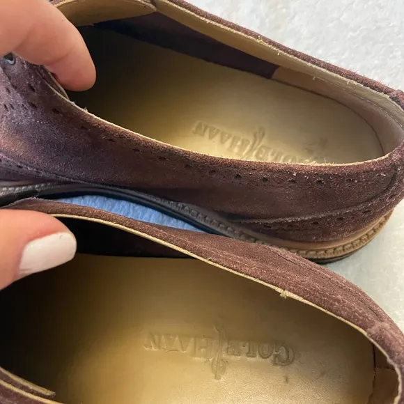 COLE HAAN MEN'S CHRISTY WEDGE GILLEY OXFORDS SHOES - SNUFFSUEDE Size 10