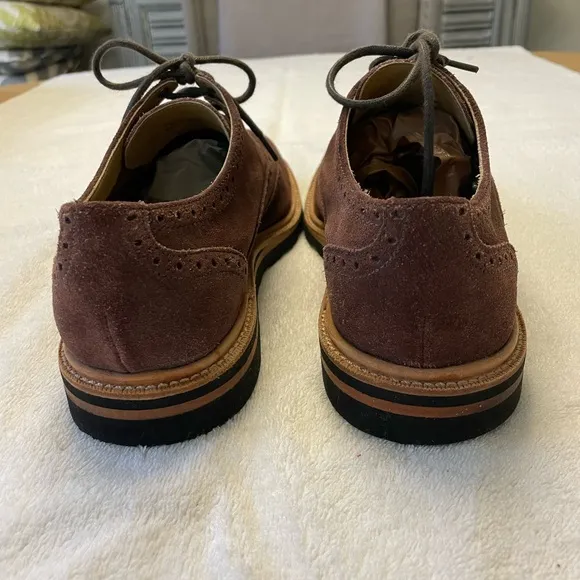 COLE HAAN MEN'S CHRISTY WEDGE GILLEY OXFORDS SHOES - SNUFFSUEDE Size 10
