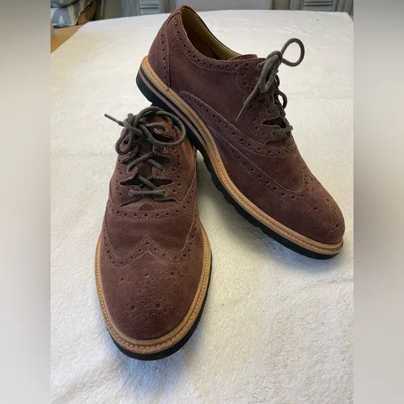 COLE HAAN MEN'S CHRISTY WEDGE GILLEY OXFORDS SHOES - SNUFFSUEDE Size 10