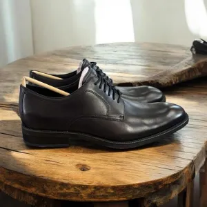 Cole Haan Men's Modern Essentials Black Leather Plain Toe Oxfords Shoes C38446 S