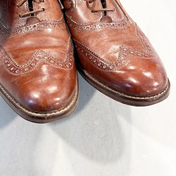 Cole Haan Mens Nike Air Leather Wingtip Lace Up Oxfords Brown size 8.5 C1014