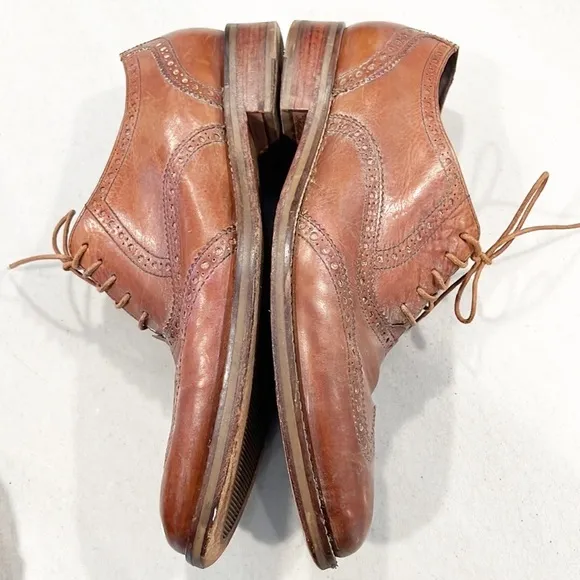 Cole Haan Mens Nike Air Leather Wingtip Lace Up Oxfords Brown size 8.5 C1014