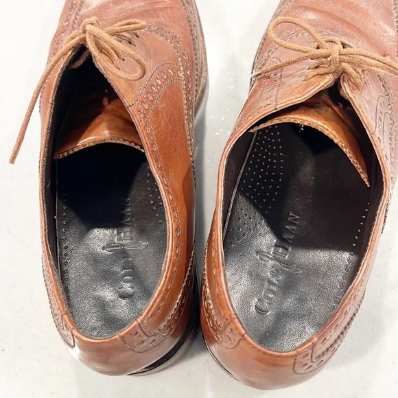 Cole Haan Mens Nike Air Leather Wingtip Lace Up Oxfords Brown size 8.5 C1014