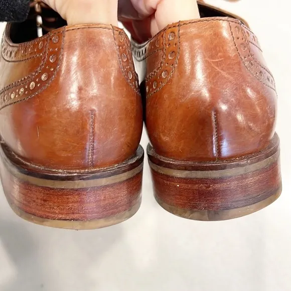 Cole Haan Mens Nike Air Leather Wingtip Lace Up Oxfords Brown size 8.5 C1014