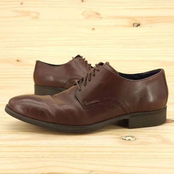 Cole Haan Men's Oxfords Sz 9.5 Brown Leather Classic Dress Shoes Plain Toe Derby