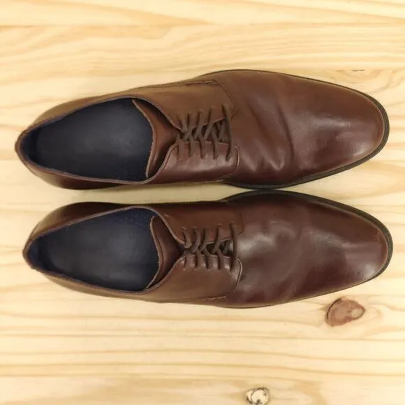Cole Haan Men's Oxfords Sz 9.5 Brown Leather Classic Dress Shoes Plain Toe Derby