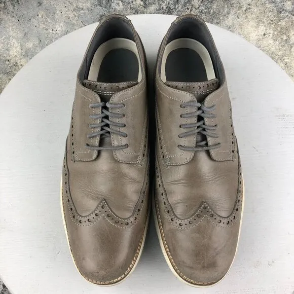 Cole Haan Men's Size 10M Grand.OS Grey Original Grand Wingtip Derby Shoes