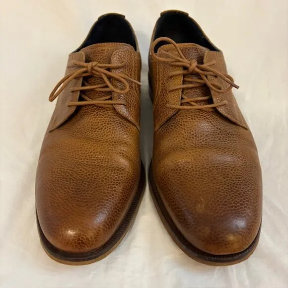 Cole Haan Men's Tan Carter Cuoio Pebbled Leather Laced Oxfords, Size 11M