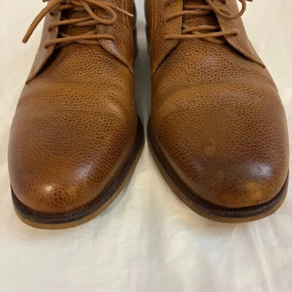 Cole Haan Men's Tan Carter Cuoio Pebbled Leather Laced Oxfords, Size 11M