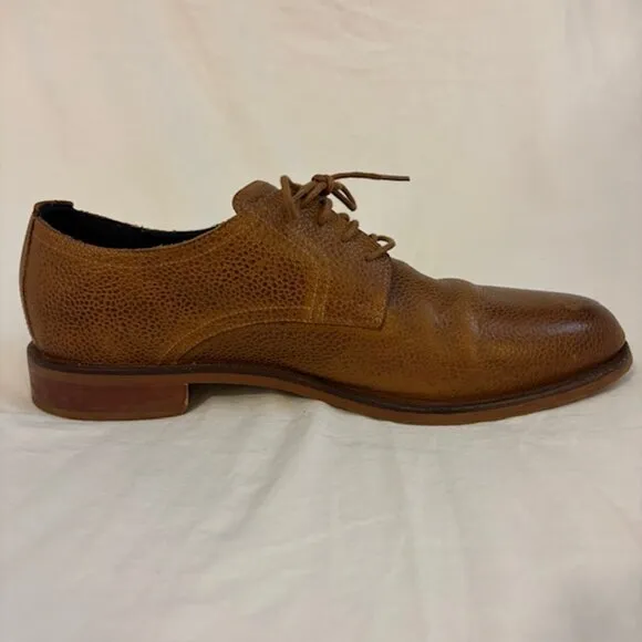 Cole Haan Men's Tan Carter Cuoio Pebbled Leather Laced Oxfords, Size 11M