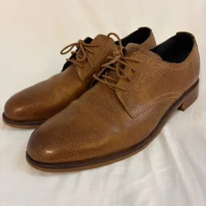 Cole Haan Men's Tan Carter Cuoio Pebbled Leather Laced Oxfords, Size 11M
