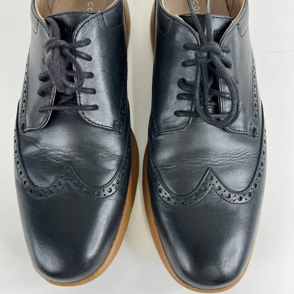 Cole Haan Original Grand Black Wingtip Oxfords Leather‎ Men Dress 10.5 HF C26249