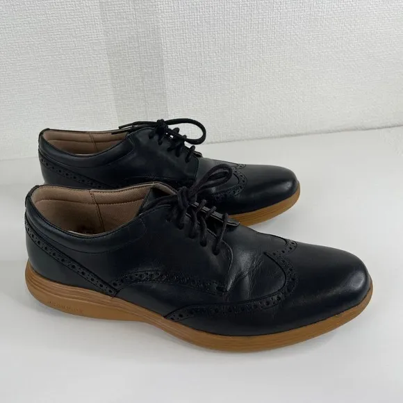Cole Haan Original Grand Black Wingtip Oxfords Leather‎ Men Dress 10.5 HF C26249