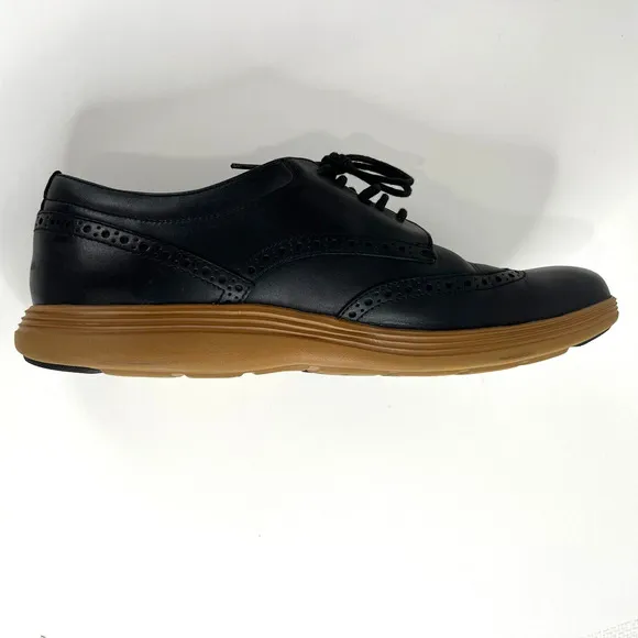 Cole Haan Original Grand Black Wingtip Oxfords Leather‎ Men Dress 10.5 HF C26249