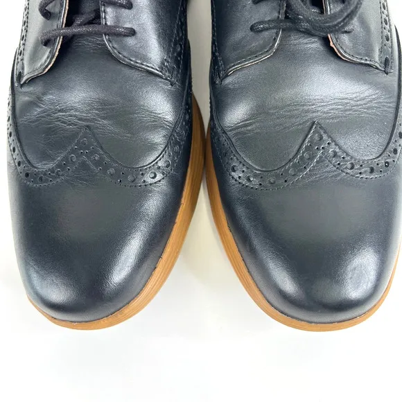 Cole Haan Original Grand Black Wingtip Oxfords Leather‎ Men Dress 10.5 HF C26249