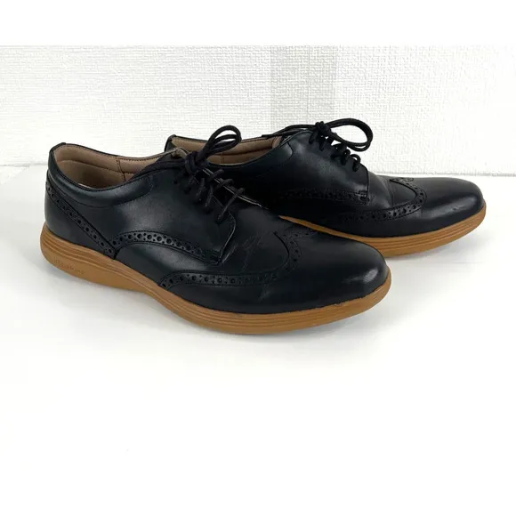 Cole Haan Original Grand Black Wingtip Oxfords Leather‎ Men Dress 10.5 HF C26249