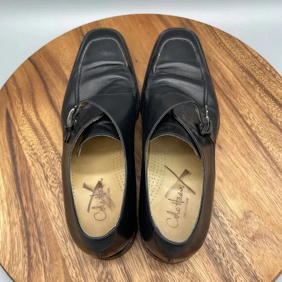 Cole Haan Oxfords Sizes 10.5M Black Leather Monk Strap Comfort Dress Shoes Italy