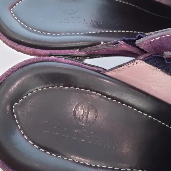 Cole Haan purple suede heeled mules