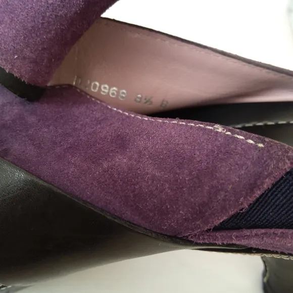 Cole Haan purple suede heeled mules