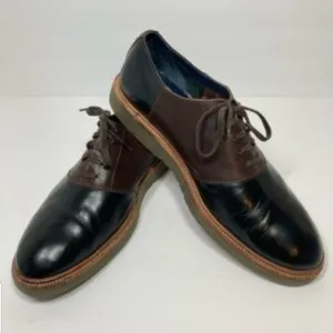 Cole Haan Saddle Lace Up Dress Oxfords Two Tone Black/Brown Leather Size 9.5