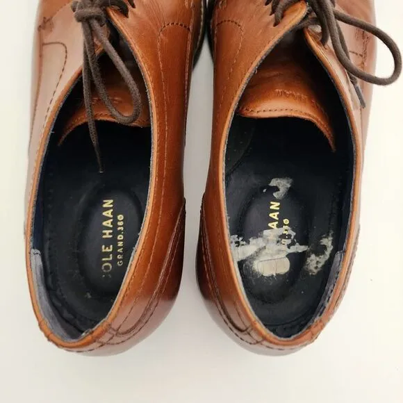 Cole Haan Shoes Brown Leather Grand OS‎ Lenox Hill Oxford Plain ToeMens 10.5