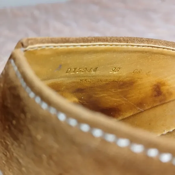 Cole Haan Tan Mules with Suede Finish and Wooden Heel Size 9.5