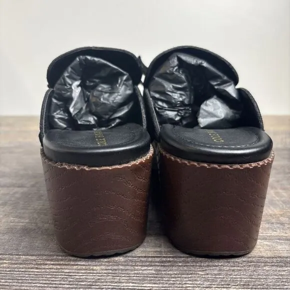 Cole Haan Women's Cloudfeel All Day Bow Clogs Mules Black Suede W25917 Size 10 B