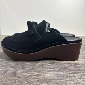Cole Haan Women's Cloudfeel All Day Bow Clogs Mules Black Suede W25917 Size 10 B