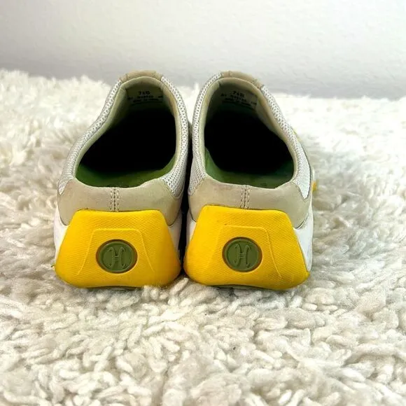 Cole Haan Womens Mules Clogs Closed Toe Lace Up Slip On Beige Green Size 7.5B